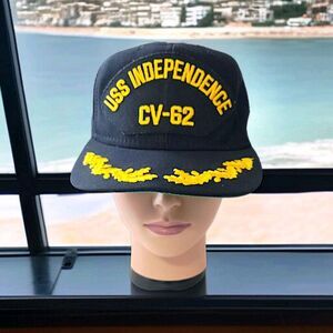 USS Independence Snapback Hat CV 62 US Navy Scrambled Eggs Vintage USA Made